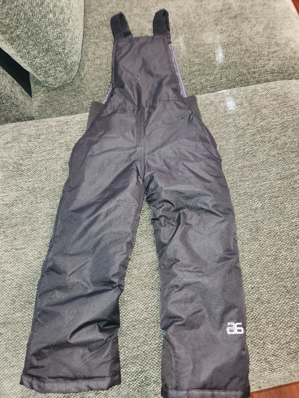 Kids Black Snow Bib Snow Suit Zip Up Overalls - Warm Waterproof Bottoms